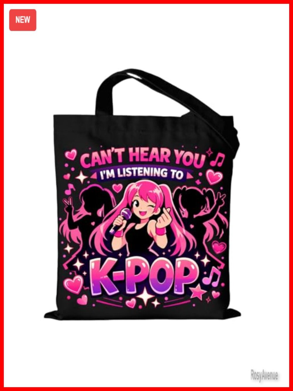 Kpop Canvas Tote Bag for Music Lover Fans Korean Pop Gift
